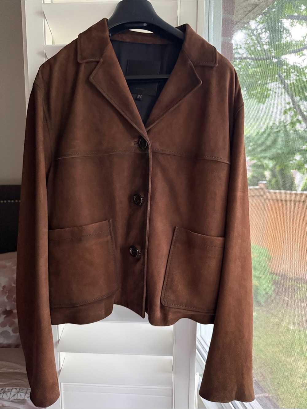 Massimo Dutti Chestnut Brown Genuine Suede Cropped Jacket